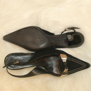 Prada Pointed  Black Heal Shoe Sz 38.5